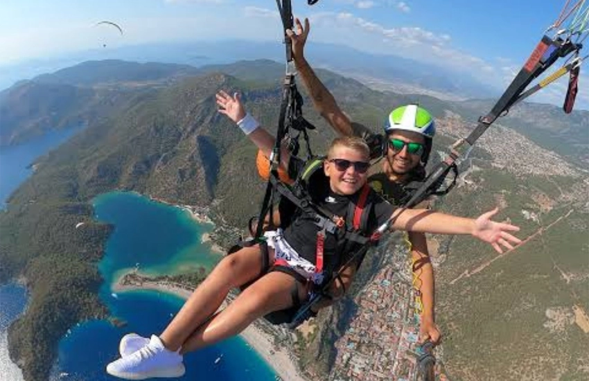 Paragliding from Side