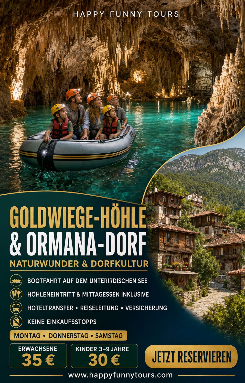 Goldwiege Höhle & Ormana Dorf Ausflug
