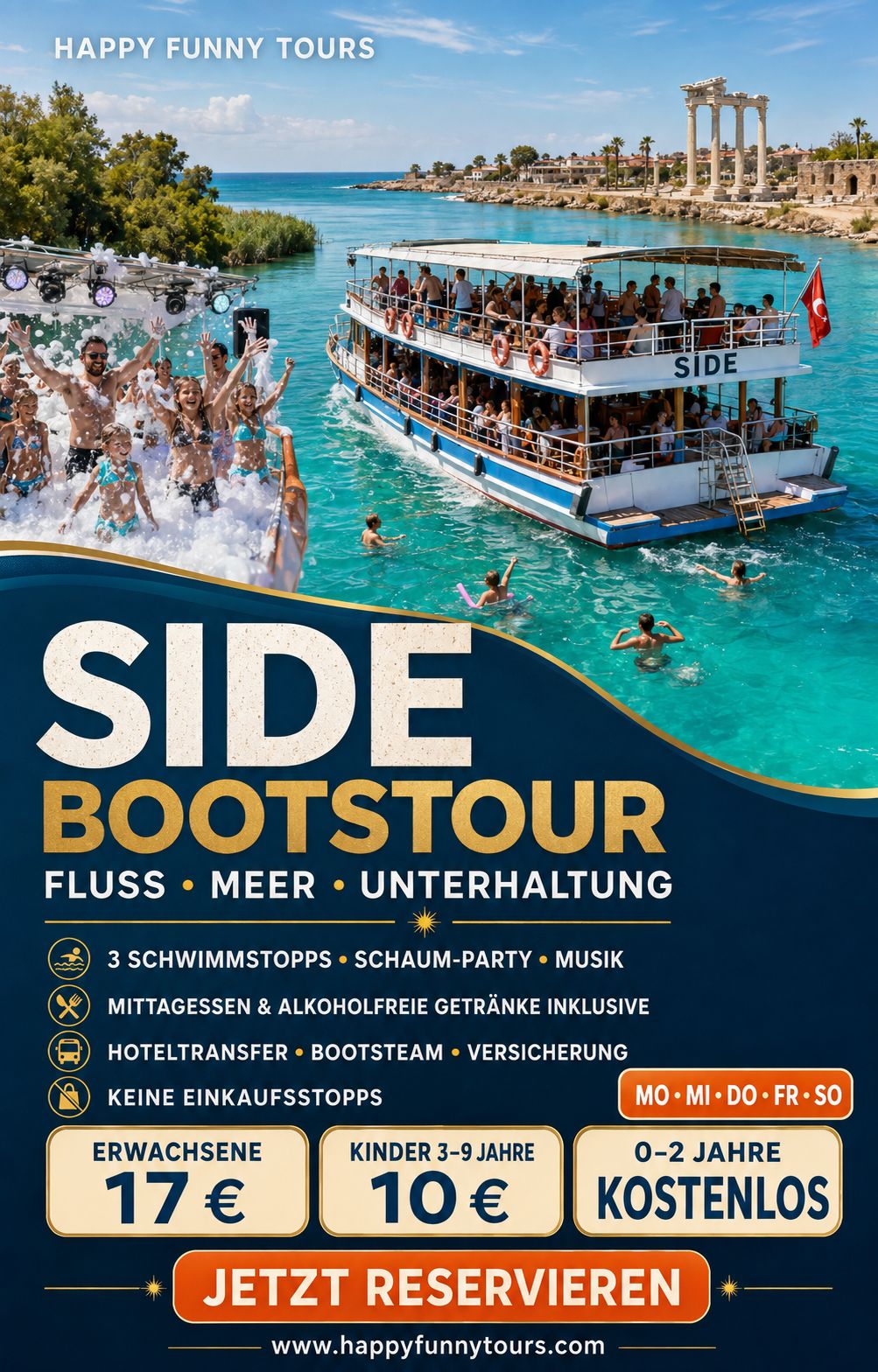 Side Bootstour – Fluss, Meer und Spaß in einer Tour